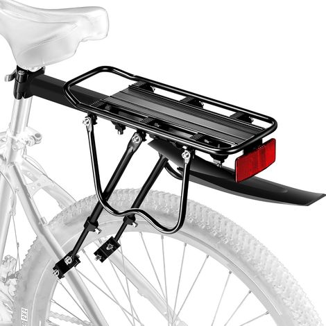 Porte Bagage vélo arrière, Porte Bagage VTT réglable avec Grand réflecteur et Garde-Boue, Libération Rapide, Alliage d’Aluminium, Charge 50 kg pour Cyclisme et randonnées (1/5)