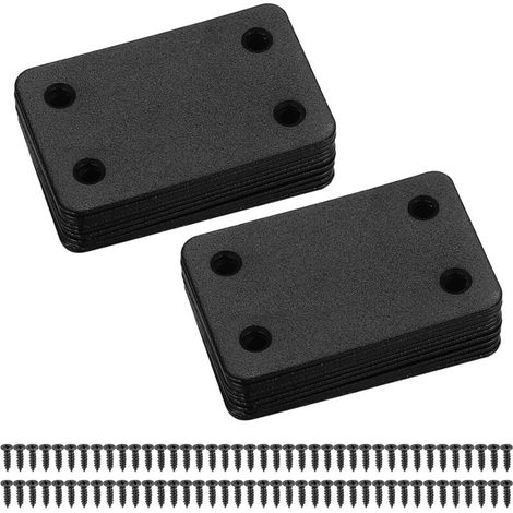 20 Stück perforierte Flachmontageplatten, gerade Flachbefestigungsplatten, Winkelverbinder, Verbindungsplatten - 38x60 mm (Schwarz) (1/5)