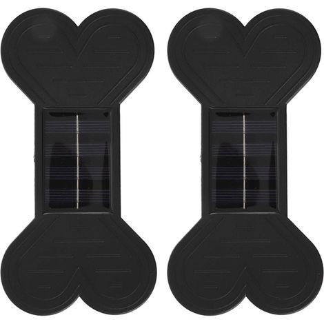 Lot de 2 appliques solaires murales étanches à lumière chaude en ABS pour la décoration de jardin et de cour (1/5)