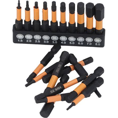 1/4-inch shank hex bits, imperial metric magnetic alloy steel bit set for screwdrivers and impact drills, 20 pieces (1/5)