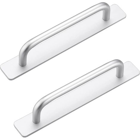 Poignées meuble autocollantes 148mm en aluminium pour cuisine et chambre lot de 2 (1/5)