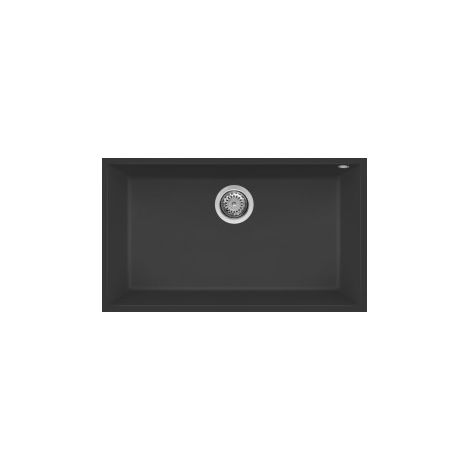 Elleci LKQ13086BSO Quadra 130 Lavello sottopiano 1 vasca rettangolare Keratek Plus 76x44 cm colore Nero (1/5)