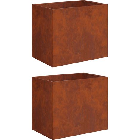 Maison Exclusive - Vaso da giardino 2 pz Ruggine 50 x 40 x 50 cm Acciaio Corten (1/5)