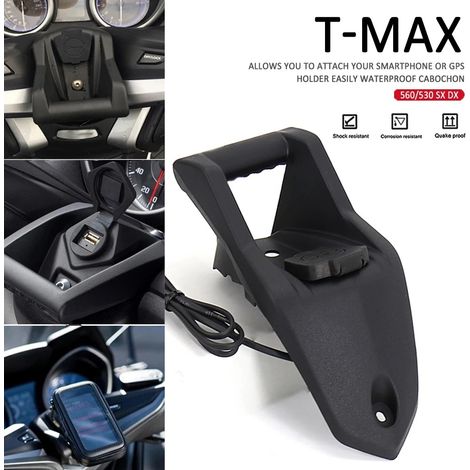 Chargeur USB pour support de navigation avant de moto Yamaha Tmax (1/4)