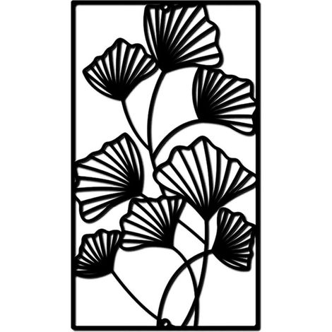 25 cm Décoration murale métal noir motif lotus, art mural pour chambre maison (1/5)