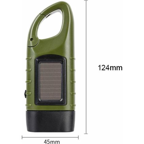 1 pièce Lampe torche LED portable à énergie solaire avec manivelle dynamo pour camping, alpinisme et tente (1/4)