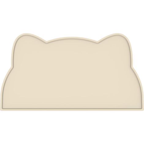 Tapis Gamelle Chat et Chien, Tapis Silicone Bol Antidérapant Tapis de Nourriture pour Animaux Imperméable (Beige, 44x25 cm) (1/4)
