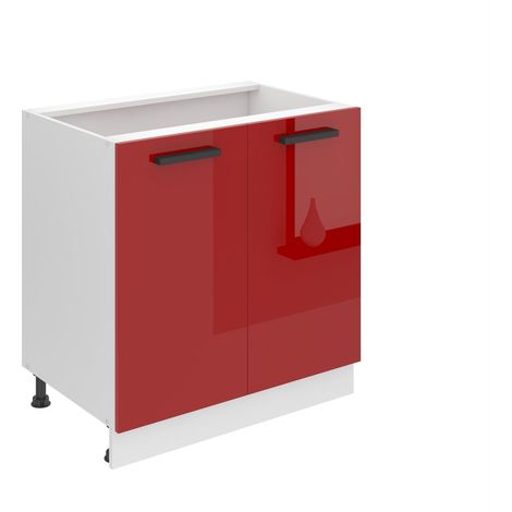 BELINI Meuble Cuisine Bas avec Plan de Travail SD I Meubles de Cuisine - Taille: 51,6 x 80 x 85 cm I Petit Meuble Cuisine - 2 Portes I Couleur : Rouge très Brillant (1/5)