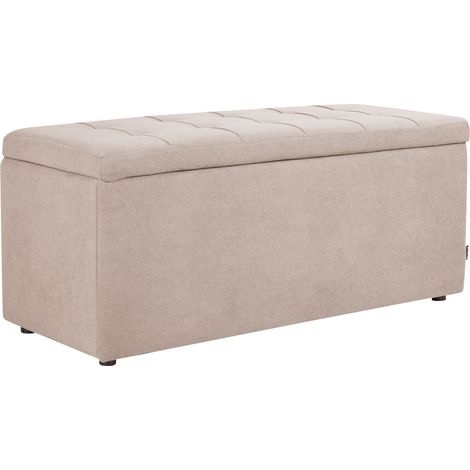 Storage Ottoman OREM Fabric Beige