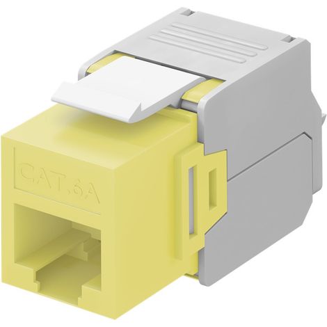 Goobay 90691 Cat 6 A Keystone RJ45/hembra, utp Amarillo/Blanco