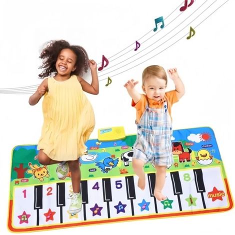 Tapis de piano multifonctionnel – Avec 8 sons d\'animaux – Tapis de danse pour enfants – Bébé musical tactile tapis de jeu (1/5)
