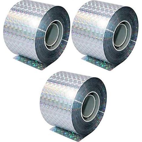 Bande Répulsive Anti Oiseaux, Set de 3 Bandes X 50m x 4.8cm - Anti-Oiseaux epouvantail- pour éloigner Pigeons Corbeau et Plus, 150metres (1/5)