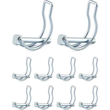 Goupille De Verrouillage - Acier Au Carbone Galvanisé - Pour Attelage Remorque Tondeuse Tracteur - 6 X 45 Mm - Lot De 10 (1/4)
