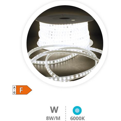 Rotolo 50M Striscia LED 8W/M 6000-6500K IP65 230V (1/2)