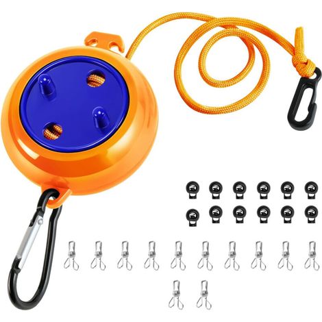 Corde à linge, rétractable, pour camping, portable, 10m, séchoir à linge pour vacances en plein air, salle de bain, buanderie, jardin ou voyage (1/3)