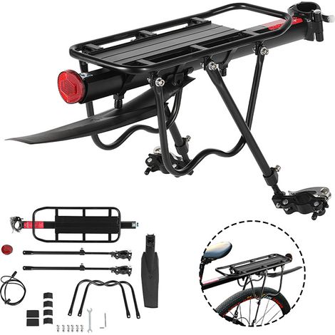 Randaco Portaequipajes trasero universal ajustable de aluminio para VTT y bicicleta