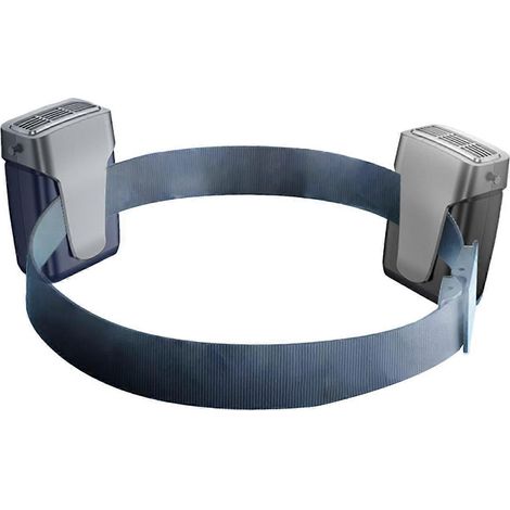 Lot de 2 ventilateurs de taille portables, à porter à la ceinture, pour le jardinage, l'escalade et le vélo (bleu et bleu). (1/3)
