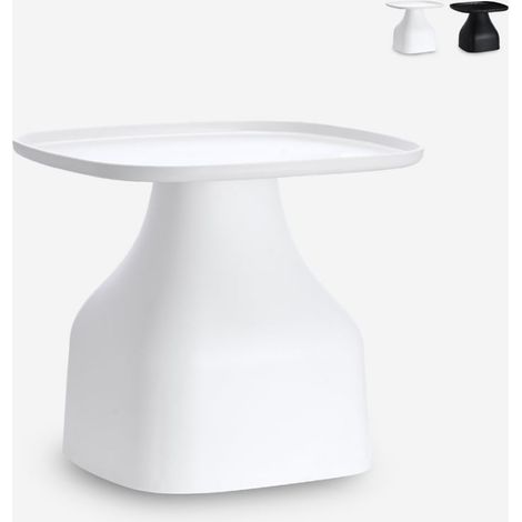 Mesa de centro moderna 48 x 48 cm de plástico Bell L - Blanco