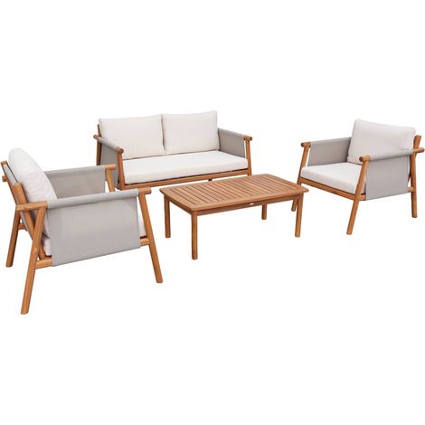 sweeek - Gartenmöbelset aus Akazienholz für 4 Personen