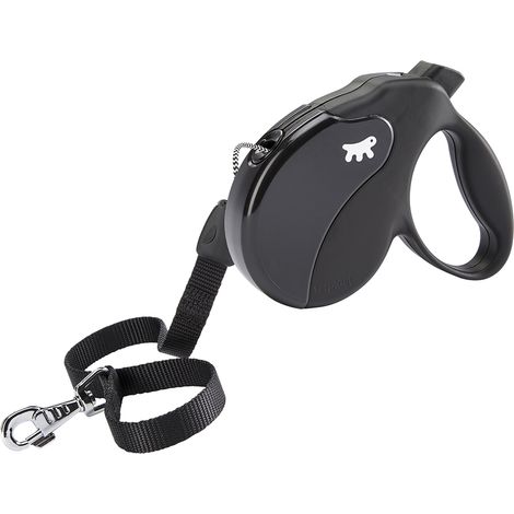 Ferplast AMIGO CORD Guinzaglio allungabile con cordino estensibile fino a 7 metri. 3 colori.. Variante  - Misure: 15 x 3.6 x h 14 cm - Nero