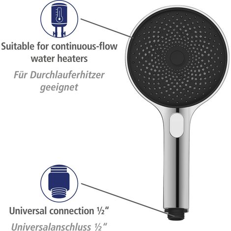 Invena Doccia Elegante cromo e nero 26 cm (1/5)