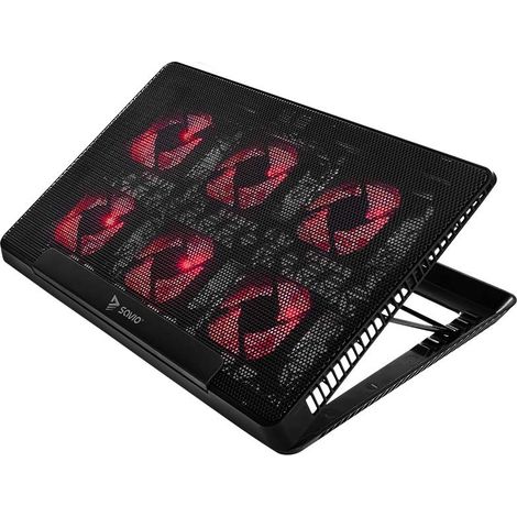 Tapis de refroidissement pour ordinateur portable, 6 ventilateurs rétroéclairés, 2000 tr/min, SAVIO COS-01 (1/5)