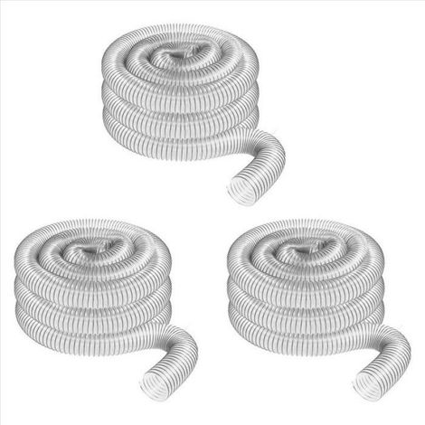 3x Tuyau de collecte, PVC transparent, 50 mm diamètre, 2 mètres longueur, pour dépoussiéreur atelier (1/5)