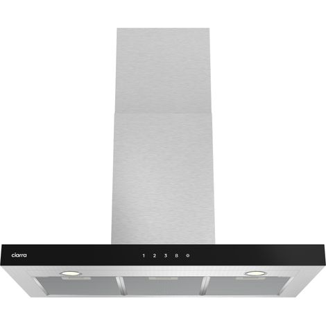 CIARRA CBCS9102 A+++ 650 m3/h Dunstabzugshaube 90cm Wandhaube aus Edelstahl mit Booster 4 Stufen mit 2 Kohlefilter Silber (1/5)