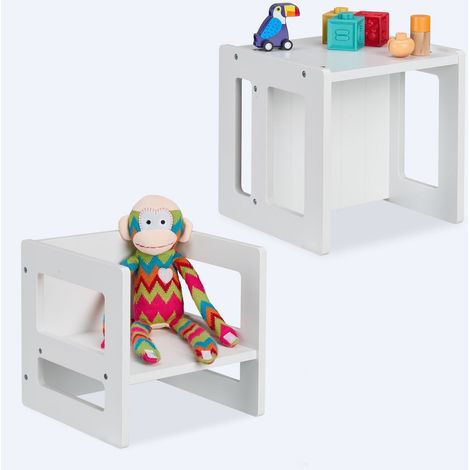 Taburetes infantiles reversibles, juego de 2, alturas ajustables