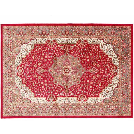 Tapis Déco Tissé "Ispahan" 140x200cm Rouge (1/4)
