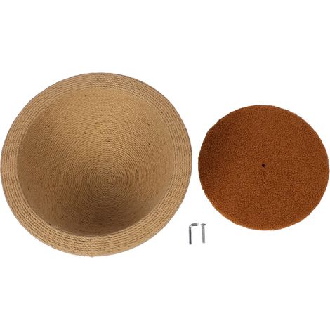 Planche à gratter pour chat, bol multifonction 2 en 1 en Sisal, lit de salon pour chaton, Style équilibré (fond rond) (1/5)