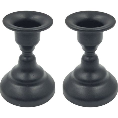 Porte-Bougie Taper - En Fer - Pour Bougies Jusqu'à 2 cm - Style Vintage Moderne - Pour Dîner, Fête ou Décoration Intérieure - Lot de 2 (1/5)