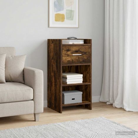 vidaXL Buffet Chêne fumé 40 x 36 x 80 cm Bois d'ingénierie (1/5)