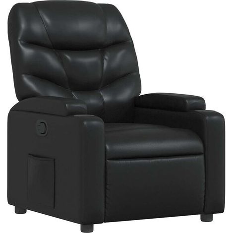 Fauteuil inclinable en similicuir noir (1/5)