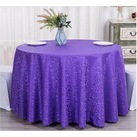 Nappe ronde en polyester, 220 cm de diamètre, violet