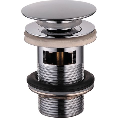 Bouchon clic-clac - Chrome - 60 mm - Matériau : Laiton - Trop-plein