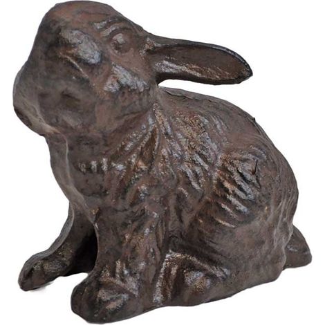Lapin décoratif en fonte marron 12x6x12cm (1/2)