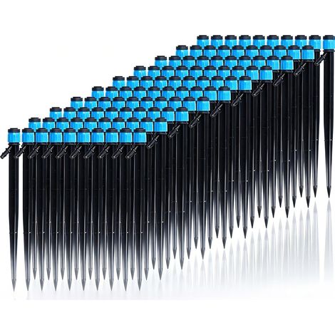 Lot de 100 goutteurs d'irrigation Goutte à Goutte têtes d'arrosage à 360° universelles de 18 cm pour systèmes d'arrosage de jardin avec tubes de 4/7 mm (1/5)