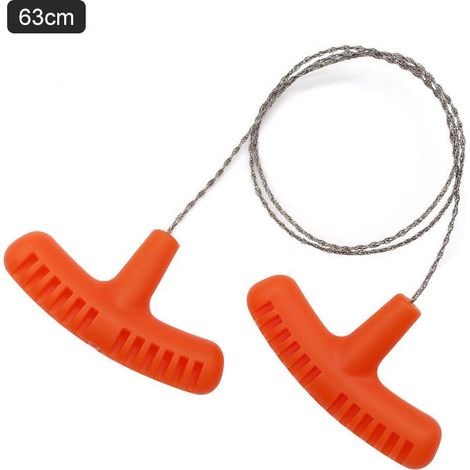 Short orange - 63 cm Scie à fil manuelle, équipement de survie en milieu sauvage, fournitures de survie en plein air, lame de scie pour plantes aquatiques, spécialement conue pour la coupe des plante (1/5)