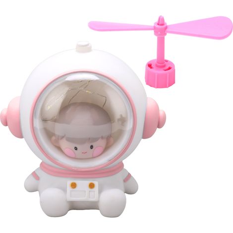 Veilleuse LED Astronaute Mignonne Conception Spatiale Peinte à la Main Couleurs Naturelles Durable Écologique pour Enfants Rose (1/5)