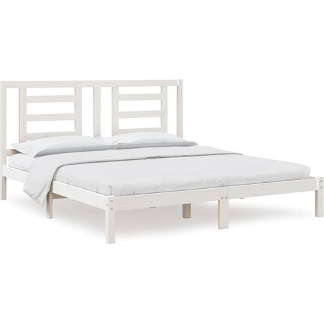 Maison Exclusive - Estructura de cama madera maciza blanco Supe K (1/5)
