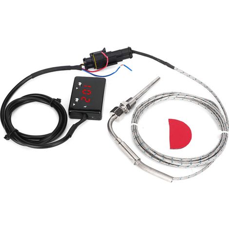 Automotive Exhaust Temperature Gauge, Digital Exhaust Temperature Gauge Patrol Turbo Diesel Petrol 4WD 12V DC NPT 1/8in. (1/5)