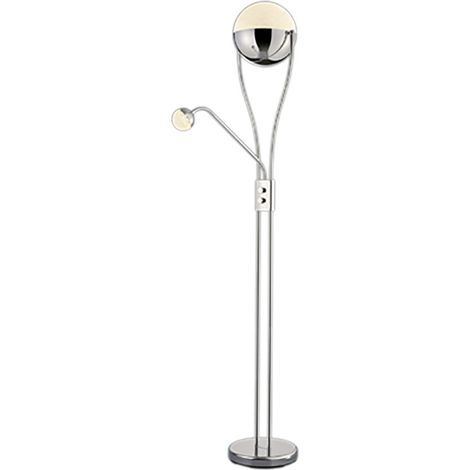 Lámpara de pie Chris Chrome Led Sphere y luz de lectura ajustable Trio Lighting (1/5)