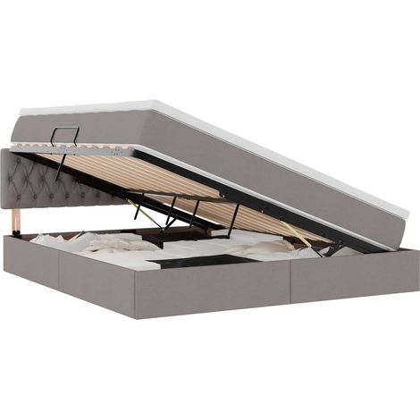 Maison Exclusive - Aufbewahrungsbett mit Matratze Taupe 160 x 200