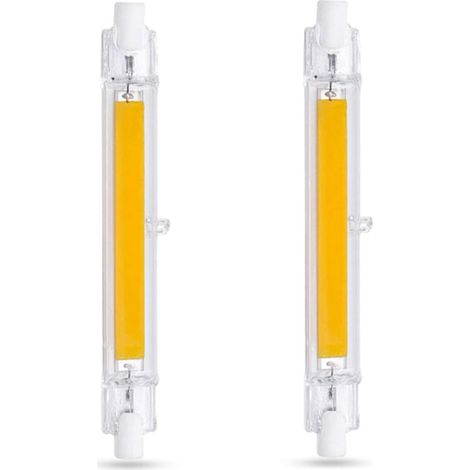R7s 118 mm 10-W-LED-Lampe, warmweiß (3000 K), 1000 lm, entspricht einer 80-W-/100-W-R7s-J118-Halogenlampe, nicht dimmbar, schlanke COB-LED-Lampe (R7s, 118 mm) für Wand- und Stehleuchten, 2er-Pack