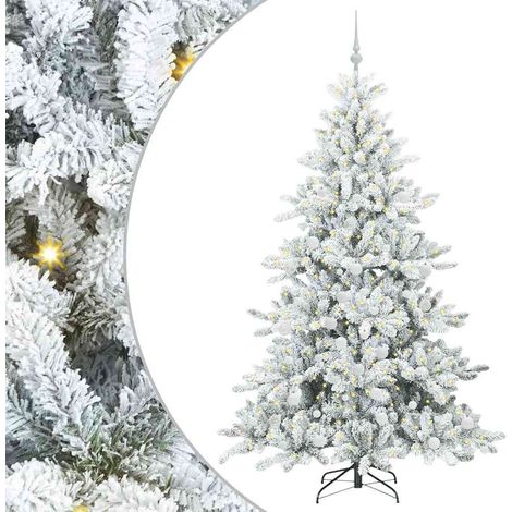 Sapin de Noël Arbre de Noël Artificiel à Branches Articulées Blanc 180 cm (1/5)