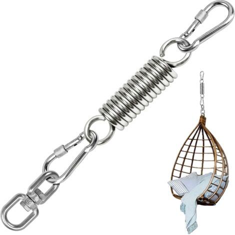 Ressort de Suspension, Ressort en Acier, Hamac à Ressort Rotatif, avec 2 Mousquetons et Pivot à 360 °, Capacité de Charge Jusqu'à 250 kg pour Support de Sac de Boxe, Hamac, Yoga (1/5)
