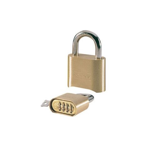Master Lock 175EURD Cadenas à Combinaison Certifié en Zinc et Finition Laiton, Doré, 7,5 x 5,1 x 2,4 cm