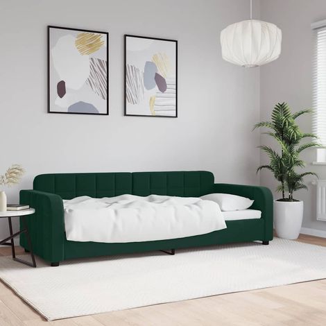 Lit de repos sans matelas vert foncé 80x200 cm velours (1/5)