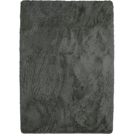 NEO YOGA - Tapis lavable à base fine et souple extra doux gris foncé 160x230